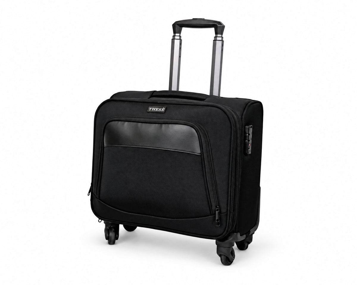 Trolley business porta PC THESÈ con maniglia telescopica, vista di tre quarti